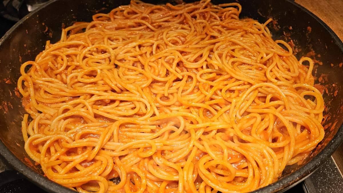 Spaghetti allassasina Pfanne2